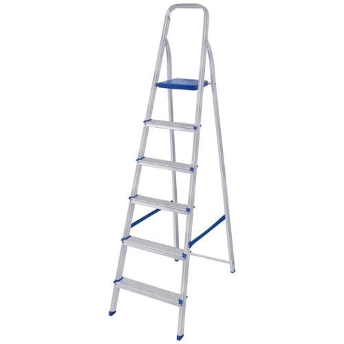 ESCADA ALUMINIO 6 DEGRAUS (TAM 1,78 METROS) - MOR